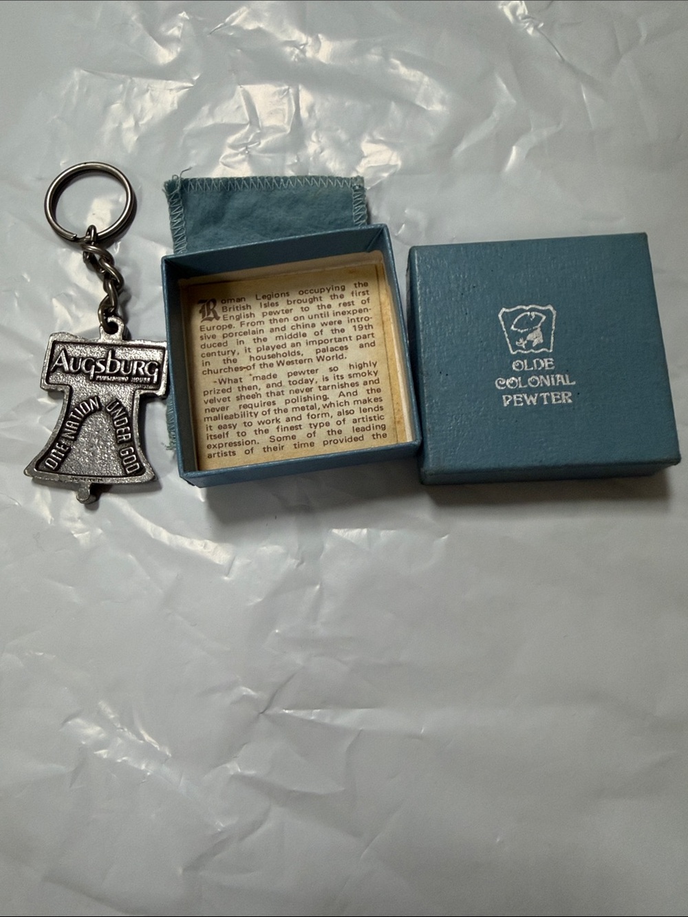 Blue Gift Box with Augsburg Pewter Keychain